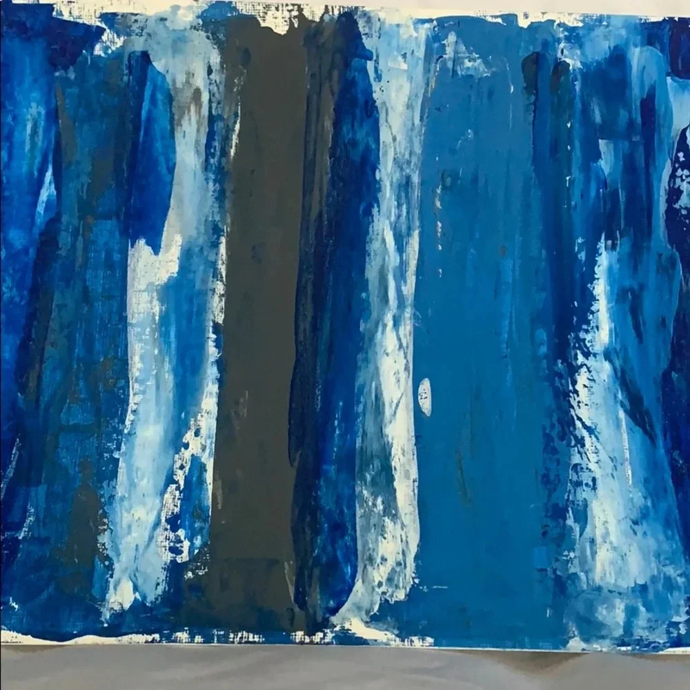 Original Art - blues, grey and white 9x12